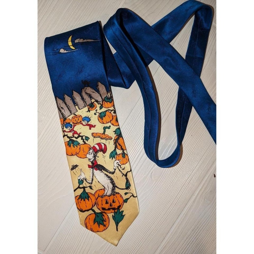 Dr. Seuss Cat in the hat Halloween fall tie